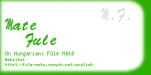 mate fule business card