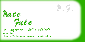 mate fule business card